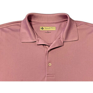 Donald Ross Polo Golf Shirt Green Meadow CC Men's XL Pink Embroidered